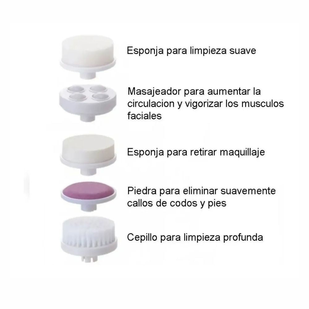 Cepillo Limpieza Masajeador Facial 5 en 1